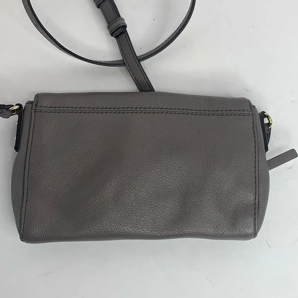 Kate Spade Cobble Hill Carson gray leather fold-over crossbody bag